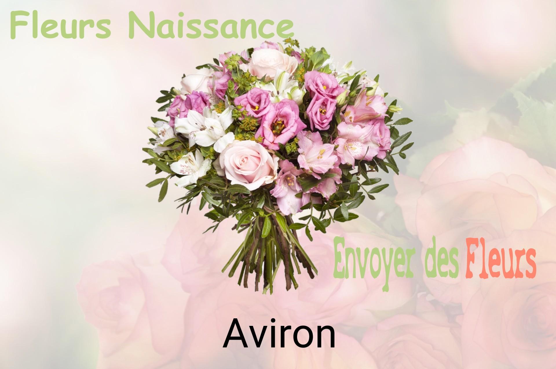 Bouquet de fleurs de naissance livré à Aviron